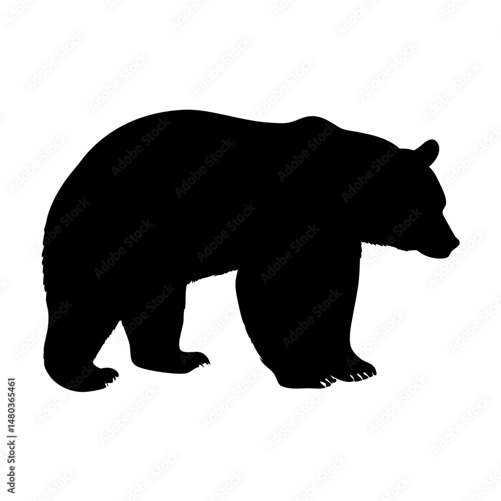 Fototapeta premium Bear silhouette vector illustration for wildlife designs and animal themed graphic projects and art