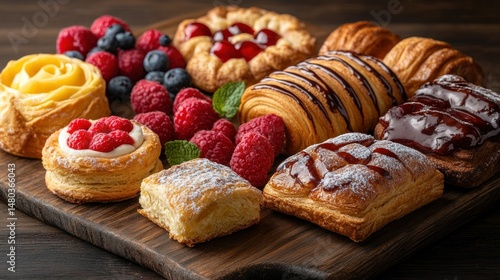 Wallpaper Mural Assorted pastries, sweet treats, and fresh berries Torontodigital.ca