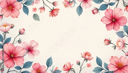 Simple, elegant floral pattern background  Perfect for textile, wallpaper, or website design  Soft colors and delicate flowers , floral design, background pattern