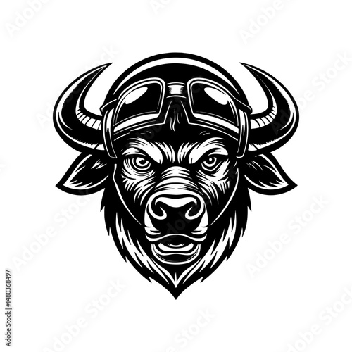 Bull Head Fierce Aggressive Face Raging Artwork Illustration
