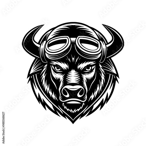 Bull Head Fierce Aggressive Face Raging Artwork Illustration