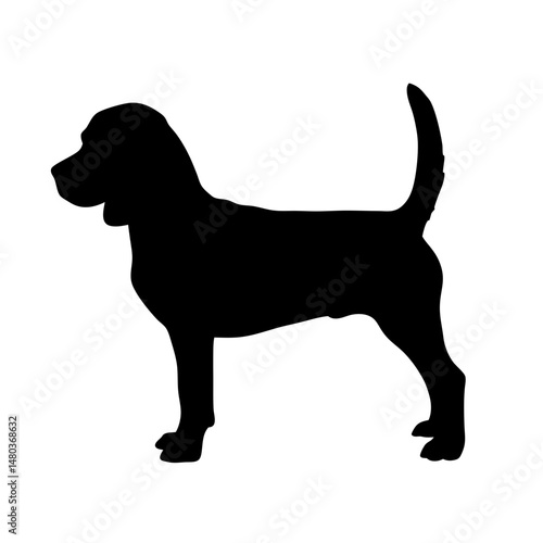 Black beagle silhouette vector graphic for dog lovers and pet owners searching for animal clip art