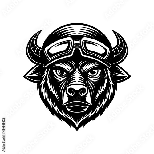 Bull Head Fierce Aggressive Face Raging Artwork Illustration
