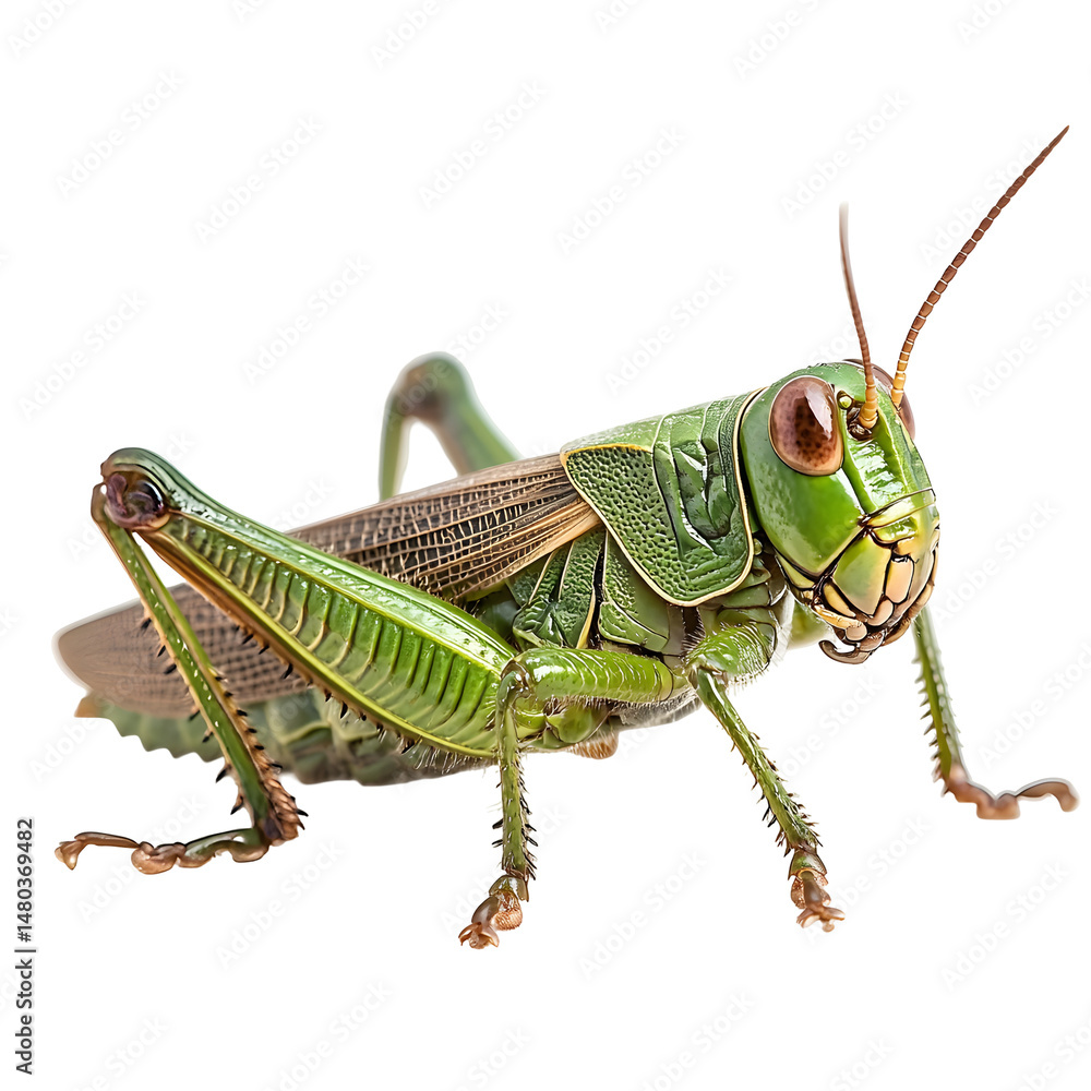 Vibrant Green Grasshopper Closeup Detailed Insect Anatomy Vibrant Green Grasshopper Closeup Detailed Insect Anatomy