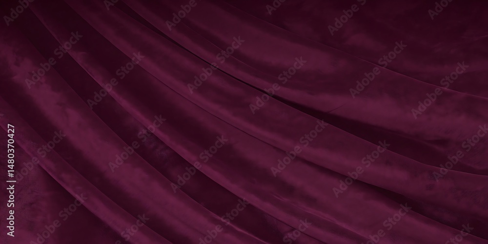 Fototapeta premium Draped Burgundy Velvet Fabric Texture Background Rich Deep Red Color