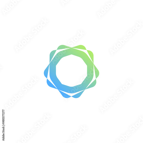 abstract geometric nature shape organic technology logo