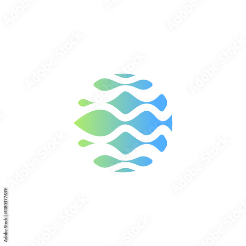 abstract liquid forms circular DNA, molecule logo, icon,