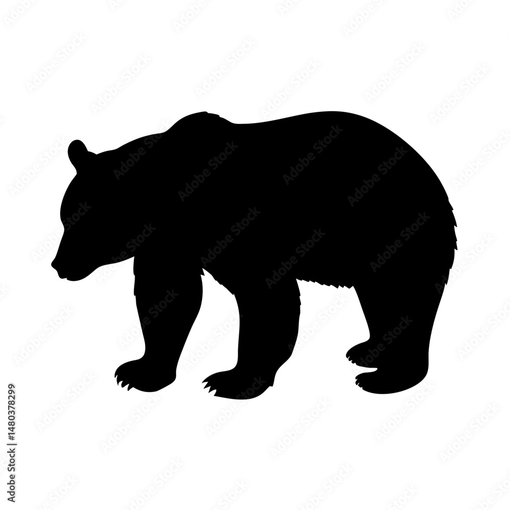 Fototapeta premium Bear silhouette vector illustration grizzly bear black bear animal wildlife mammal predator forest nature