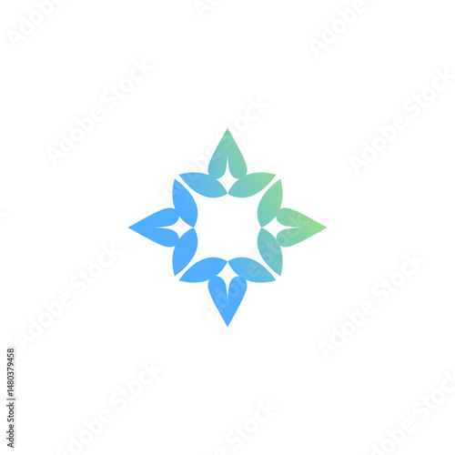 classic leaf with modern color for business icon