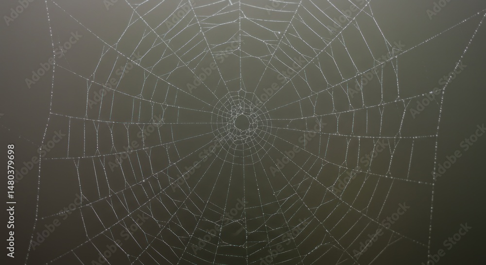 Fototapeta premium Spiderweb in fog (Photo)