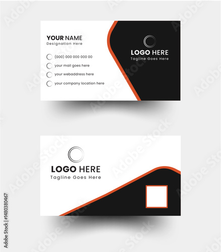 Corporate Business Card, Business card design template, Clean professional business card template, visiting card, business card template. 
