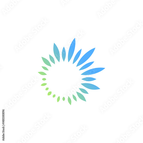 Leaf dynamic transition of size and light of the logo, forming a circle