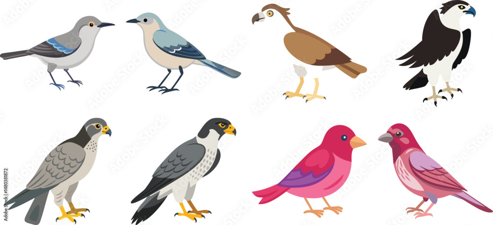 Fototapeta premium set of kingfisher silhouette line art vector Outdoor adventure solid icons – silhouette style hiking, camping, and nature symbols for explorers: hiking boot, trail sign, water bottle, net, 