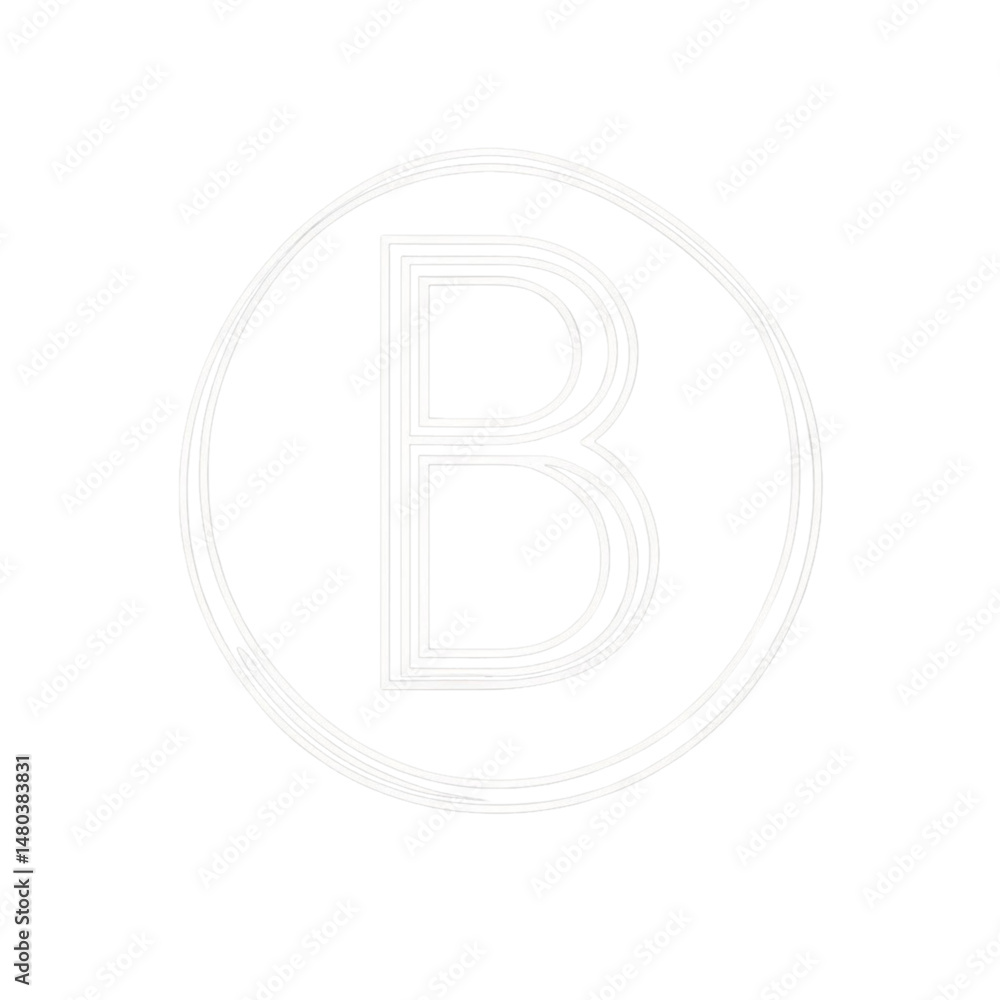 Obraz premium Letter B in loop minimalist logo