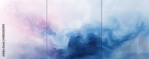 Abstract trio of soft pastel hues