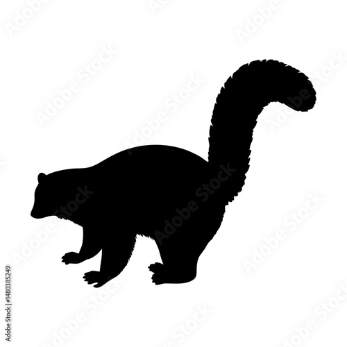 Discover the captivating silhouette of a skunk animal mammal wildlife vector illustration design