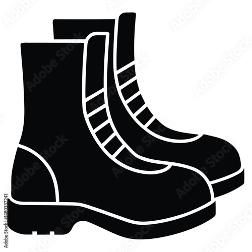 Construction worker element isolated safety boots with steel toe on white background
