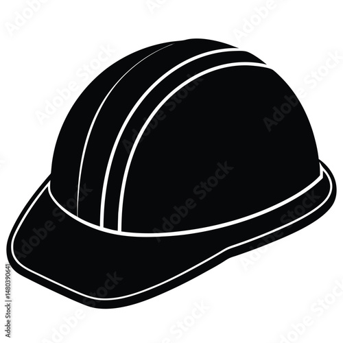 Construction worker element isolated safety helmet on white background