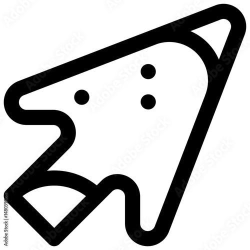 Arrowhead. Editable stroke vector icon.
