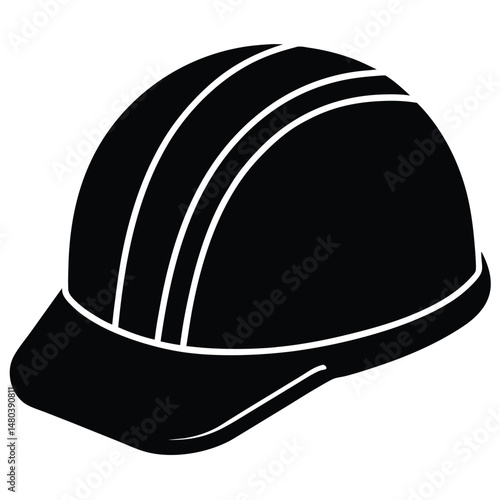 Construction worker element isolated safety helmet on white background