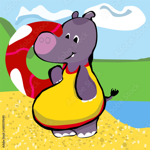 Hipopotam – ilustracja wektorowa