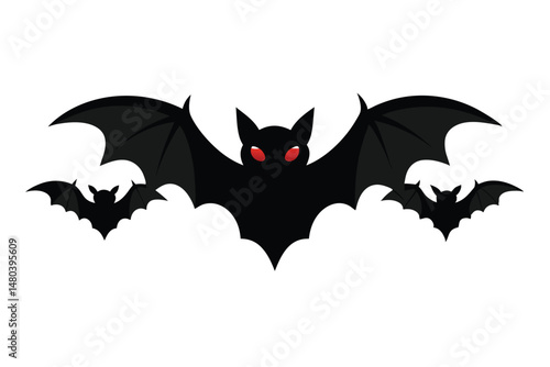 halloween bat with bats