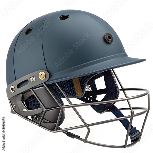 Cricket Helmet Realistic 3D Render with High Detail and Protective Design