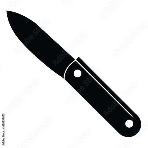 Construction worker element isolated utility knife on white background