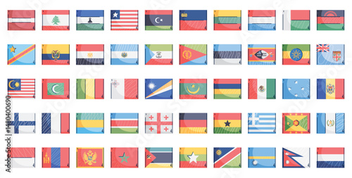 Wide Variety of World Flags Vector Set