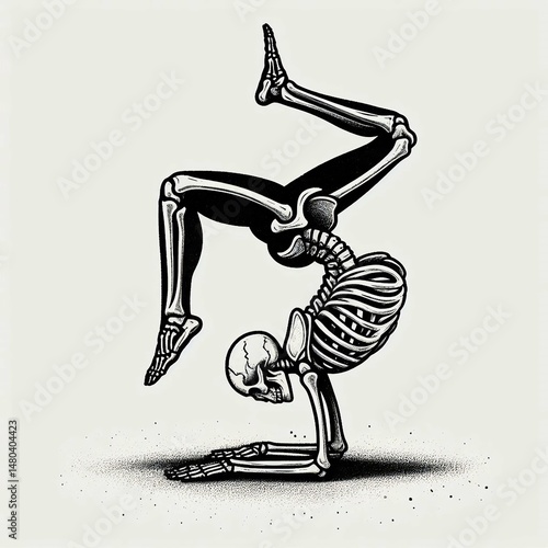 Skeleton Handstand A Graphic Anatomical Pose