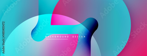 Abstract fluid shapes, vibrant colors blend. Modern design, gradients create dynamic visual effect. Background features text elements.