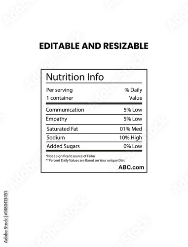  nutrition facts template