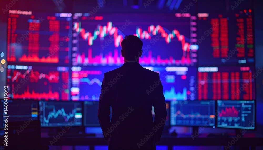 Financial Crisis Depicted With Dramatic Falling Market Graphs Financial Crisis Depicted With Dramatic Falling Market Graphs