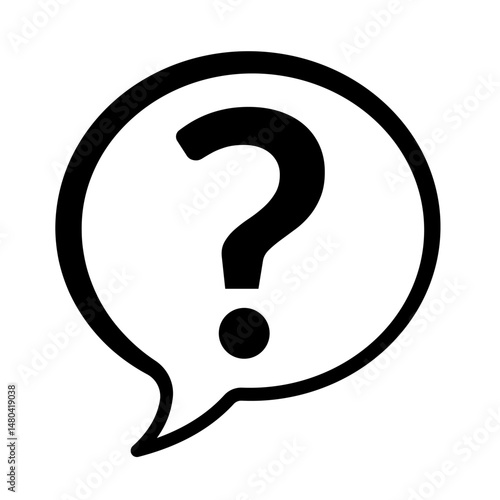 Question mark icon set on white background – vector. Help speech bubble symbol. Chat question icon. Question concept.