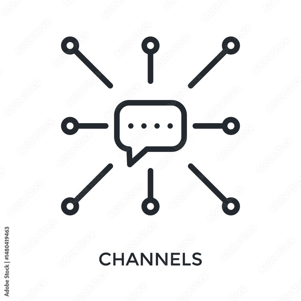 Channels Icon Outline Style. Vector Illustration For Graphic Design Channels Icon Outline Style. Vector Illustration For Graphic Design