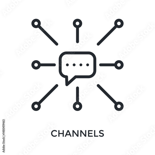 Channels Icon Outline Style. Vector Illustration For Graphic Design