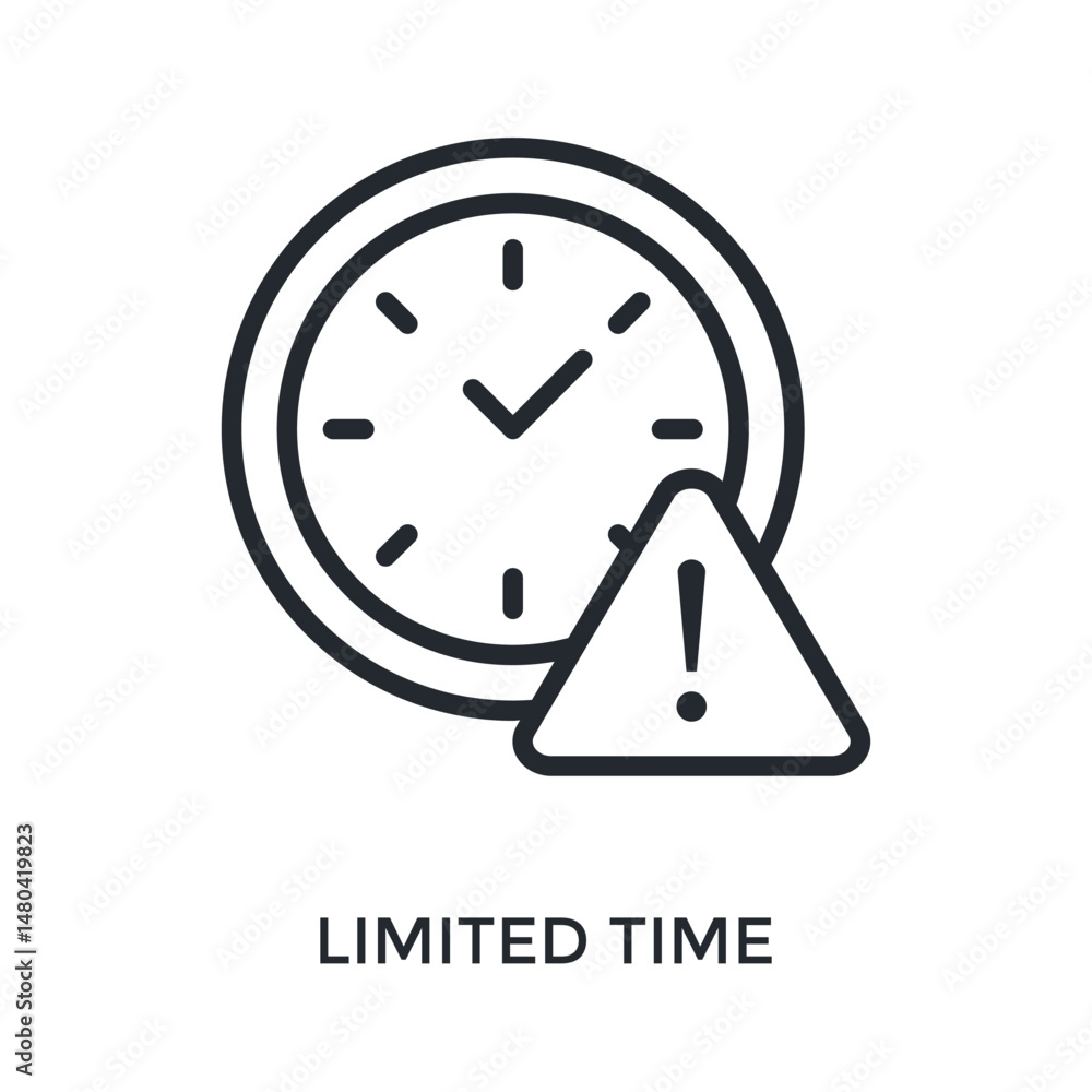 Limited Time Icon Outline Style. Vector Illustration For Graphic Design Limited Time Icon Outline Style. Vector Illustration For Graphic Design