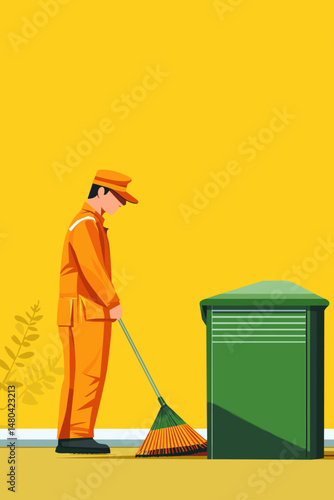 Vibrant Image of a Street Cleaner