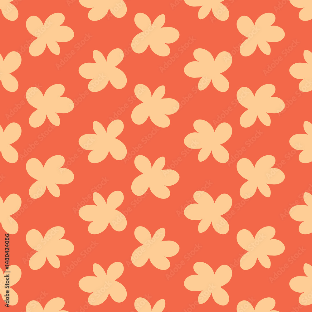 Fototapeta premium pattern yellow flower with orange background