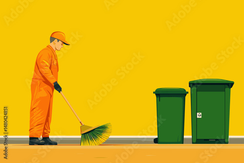 Vibrant Image of a Street Cleaner