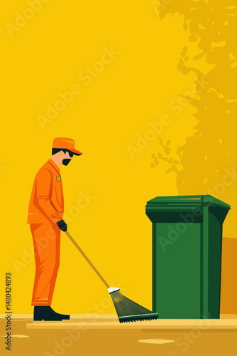 Vibrant Image of a Street Cleaner