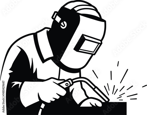 Welder at Work A Powerful Vector Illustration