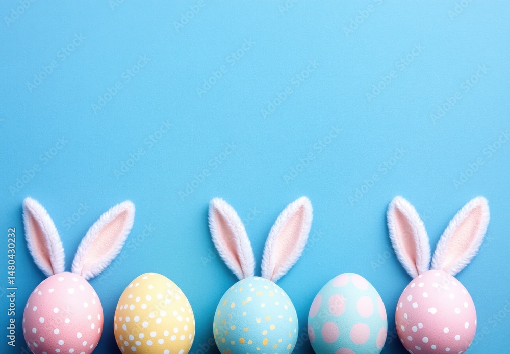 Colorful Easter Eggs with Bunny Ears Colorful Easter Eggs with Bunny Ears