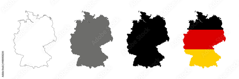 Obraz premium Set of Germany map. Germany country icons. Vector symbol