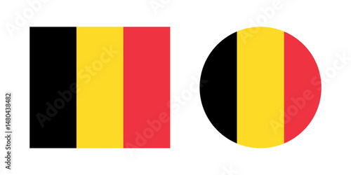 Belgium flag icon symbol. Round Belgium flag. Vector