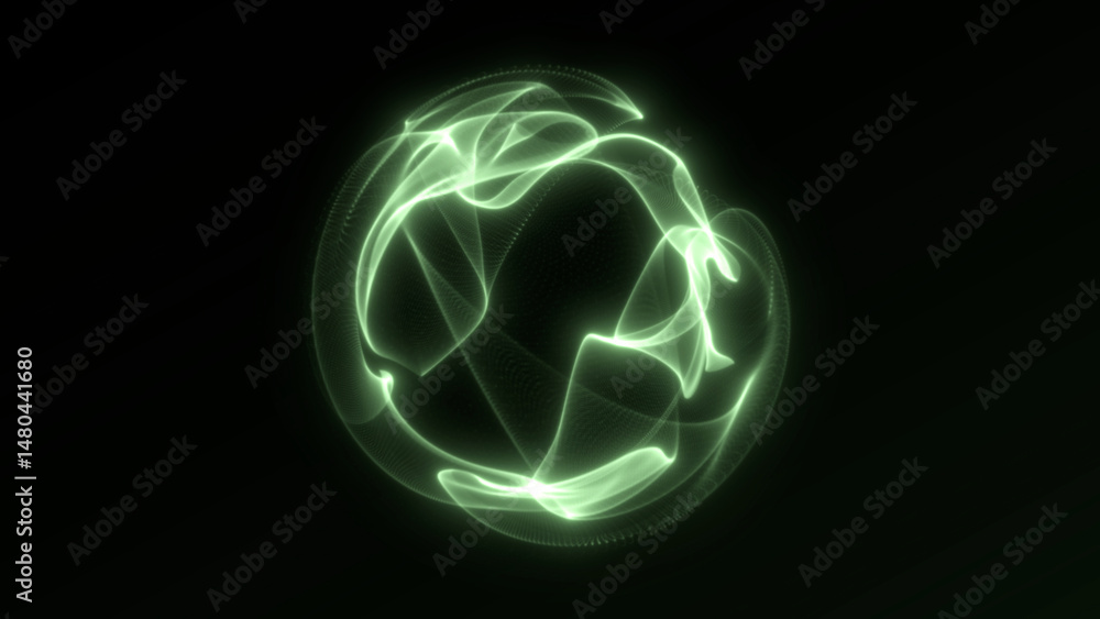 Glowing green energy sphere floating in dark space. Abstract 3D plasma orb pulsing with vibrant light waves. Ideal for sci-fi, bioenergy, magic, quantum science, and futuristic technology concepts. Glowing green energy sphere floating in dark space. Abstract 3D plasma orb pulsing with vibrant light waves. Ideal for sci-fi, bioenergy, magic, quantum science, and futuristic technology concepts.