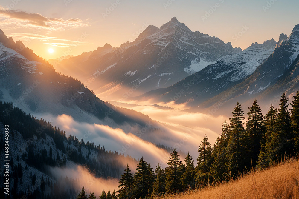 Obraz premium sunrise in the mountains