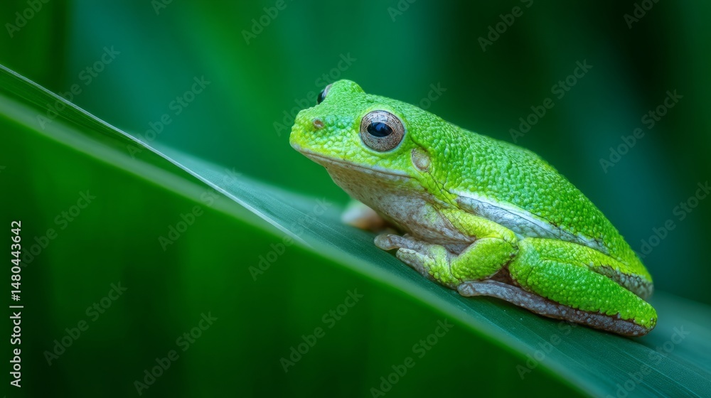 A vibrant tree frog rests on a tropical leaf, embodying nature's delicate beauty.
A vibrant tree frog rests on a tropical leaf, embodying nature's delicate beauty.