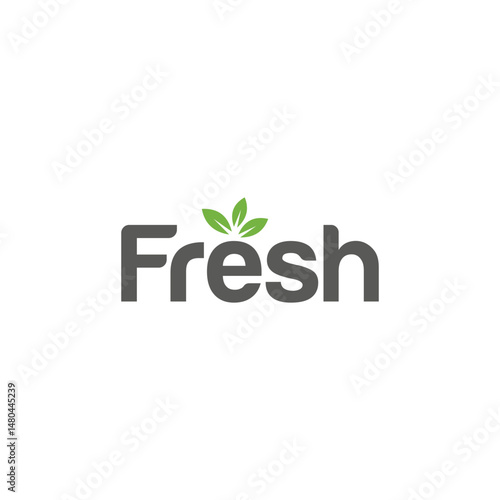 fresh logo design, leaf green nature graphic vector concept 
