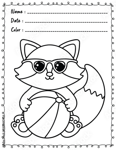 Big and Bold Summer Vibes Coloring Pages For Kid and adult.  
High resolution (300 DPI), 
Ready to print on standard 8.5x11 inch paper With No Bleed, 
Black and White. 
Vector illustration - AI, EPS, 